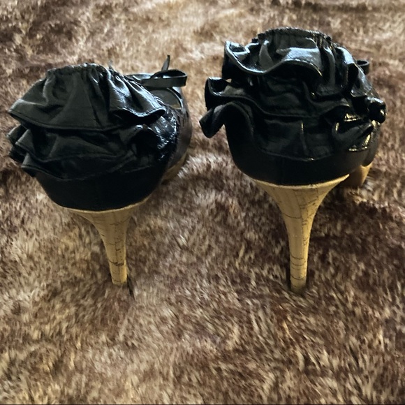 Women’s heels man made size 9/39 Black/cork - Picture 3 of 6